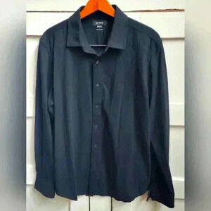 Alfani Men's Stretch Black Long Sleeve Button Up Shirt | Size Large